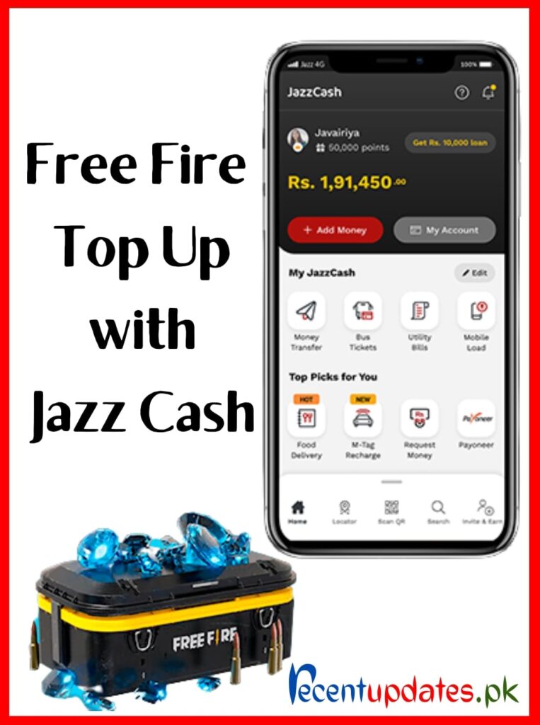 free fire top up with jazz cash