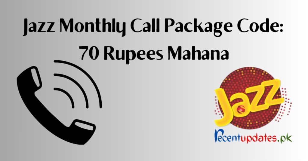 jazz monthly call package code 70 rupees mahana