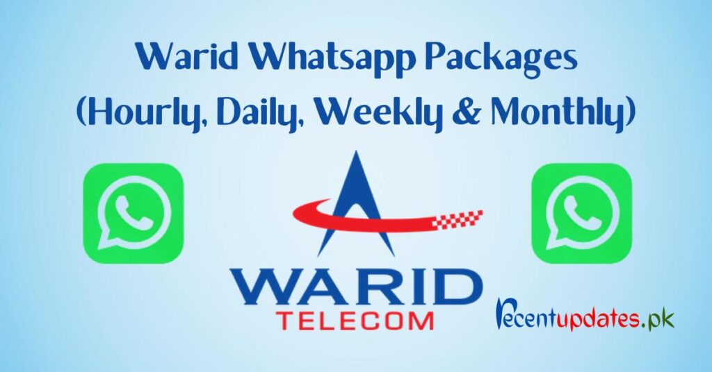 warid whatsapp packages (hourly, daily, weekly & monthly)